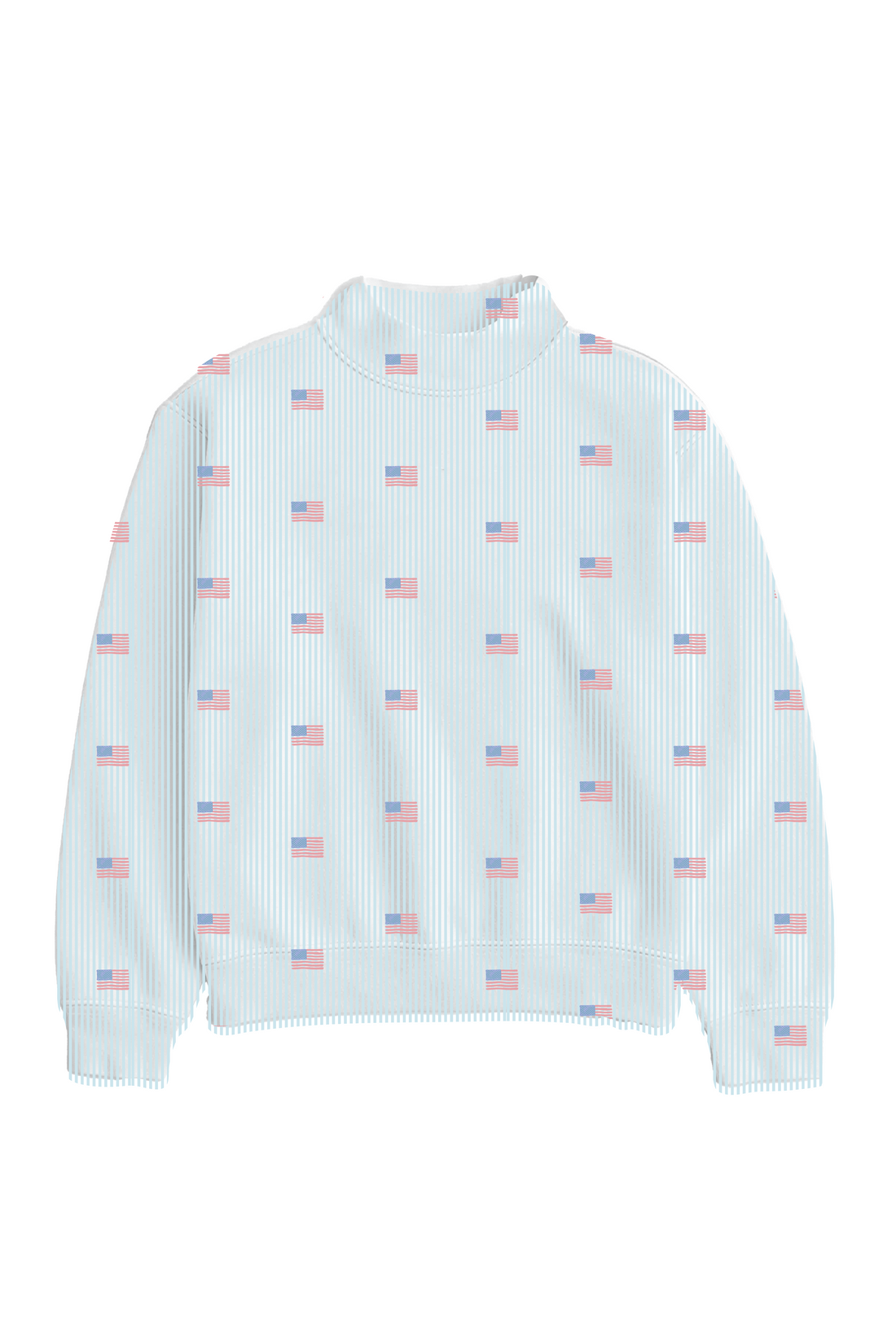 Girl Tribe Co American Stripes Pattern Mock Neck