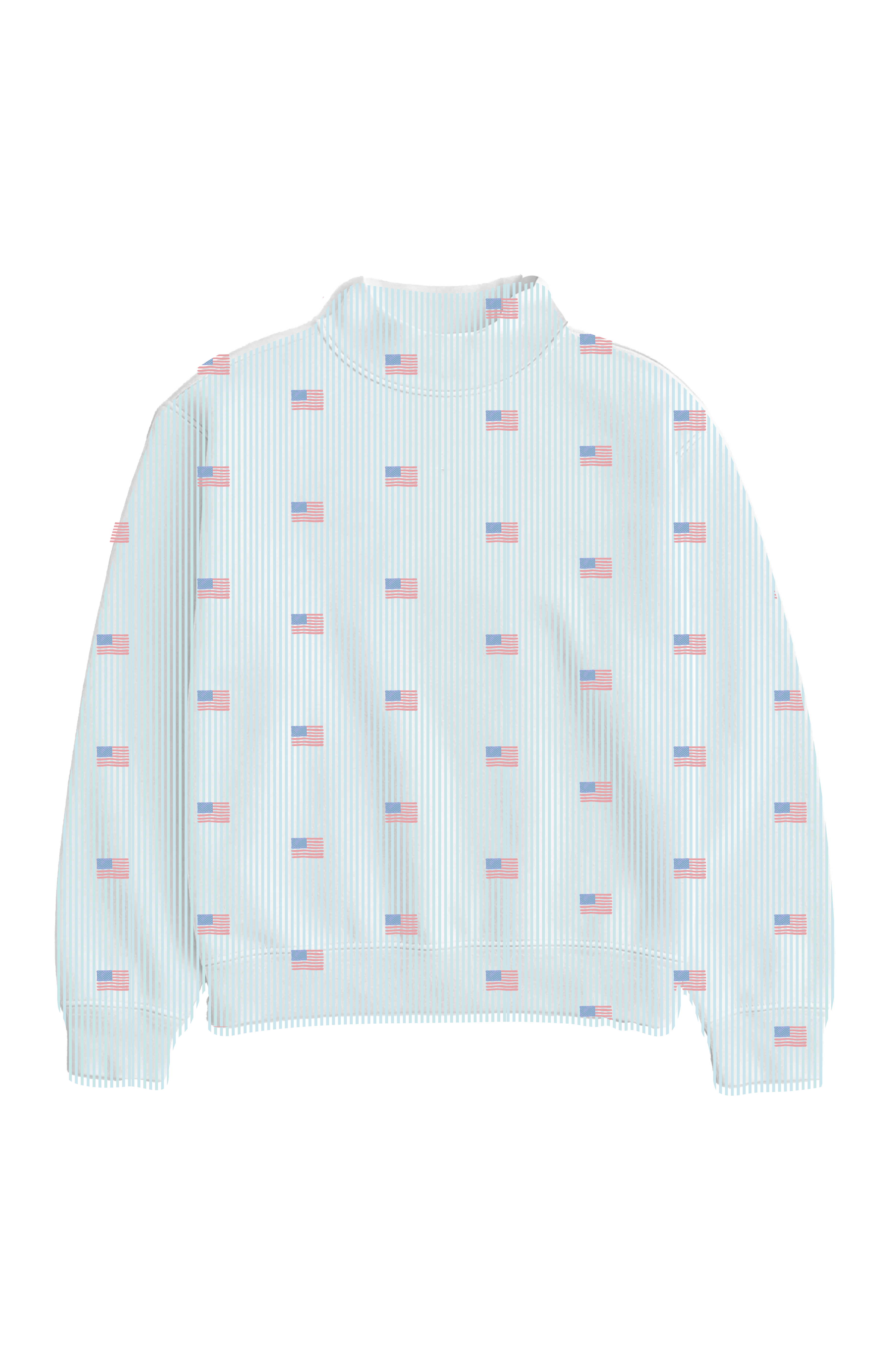 Girl Tribe Co American Stripes Pattern Mock Neck