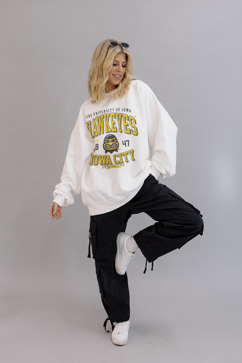 University Of Iowa: Hawkeyes Sparkle Sweatshirt- Girl Tribe Co Iowa X Girl Tribe 