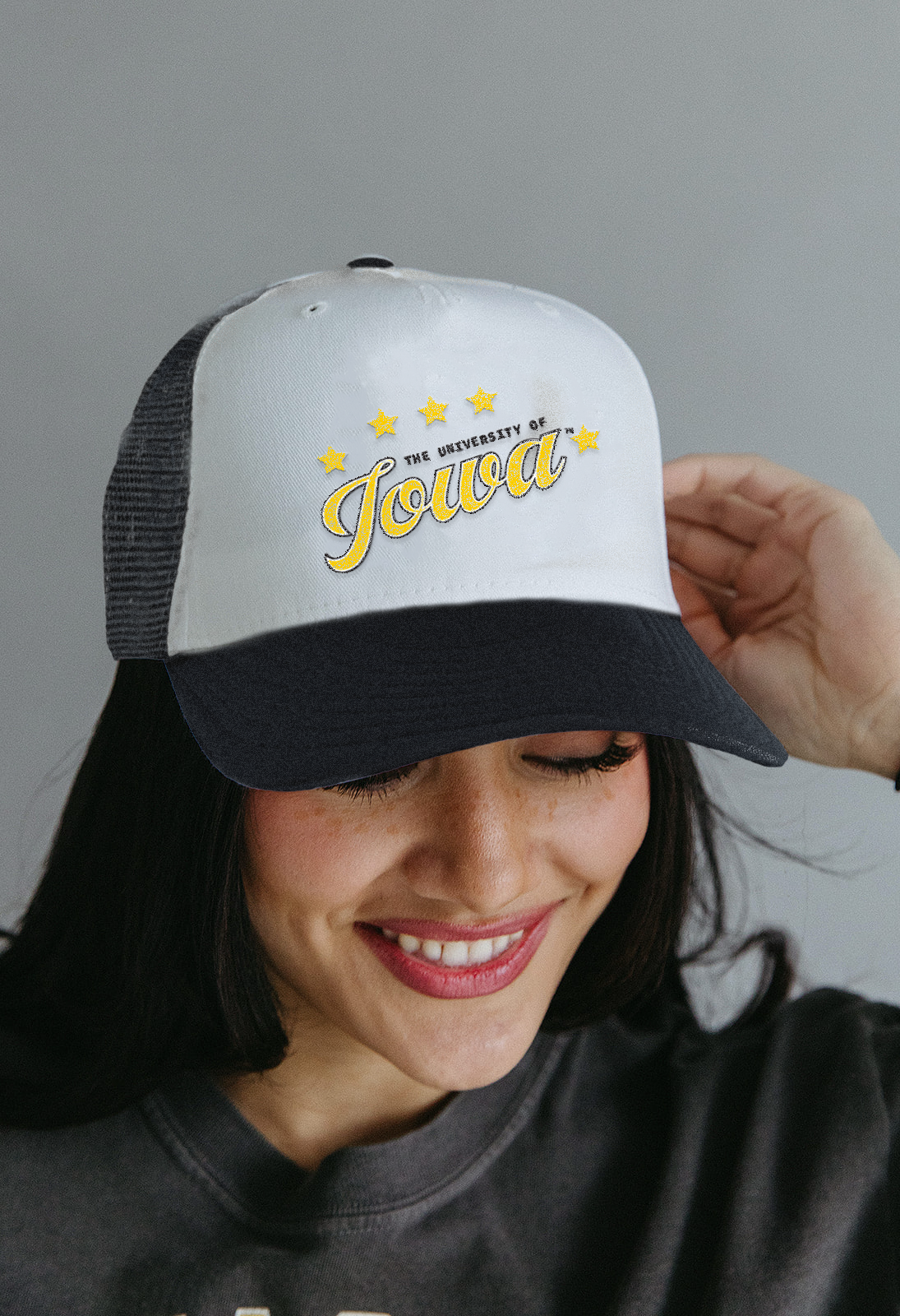 University of Iowa: Go IOWA Trucker Hat- Girl Tribe Co. Iowa X Girl Tribe 