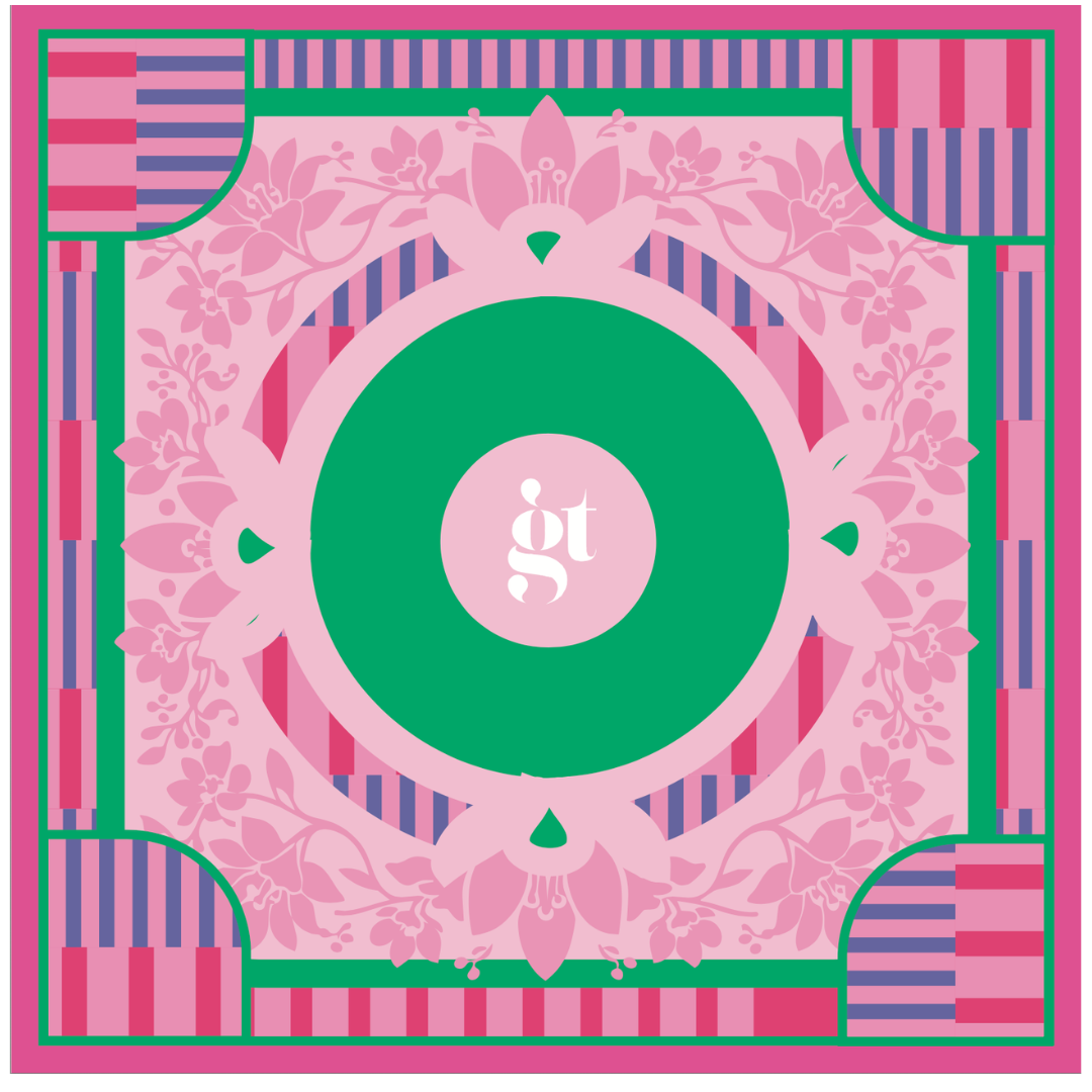 Mahjong Mat in Weekday Stripes 33"x33"