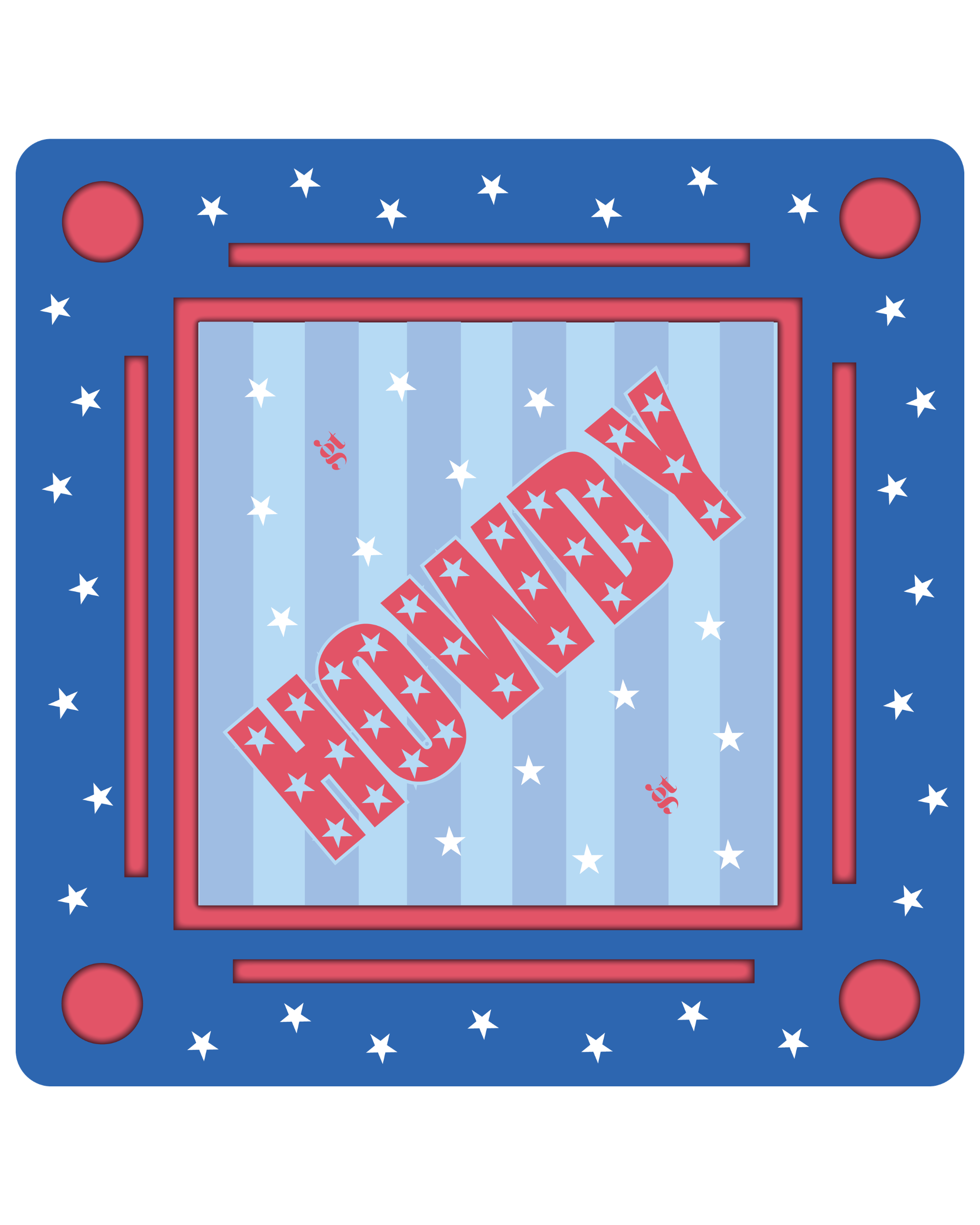 Floating Mahjong Tile Mat in Howdy + Red, White and Blue