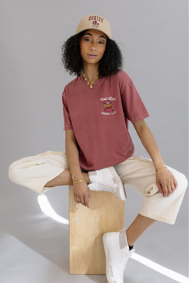 Virginia Tech: Hokiebird Maroon Tee- Girl Tribe Co. Virginia Tech X GT