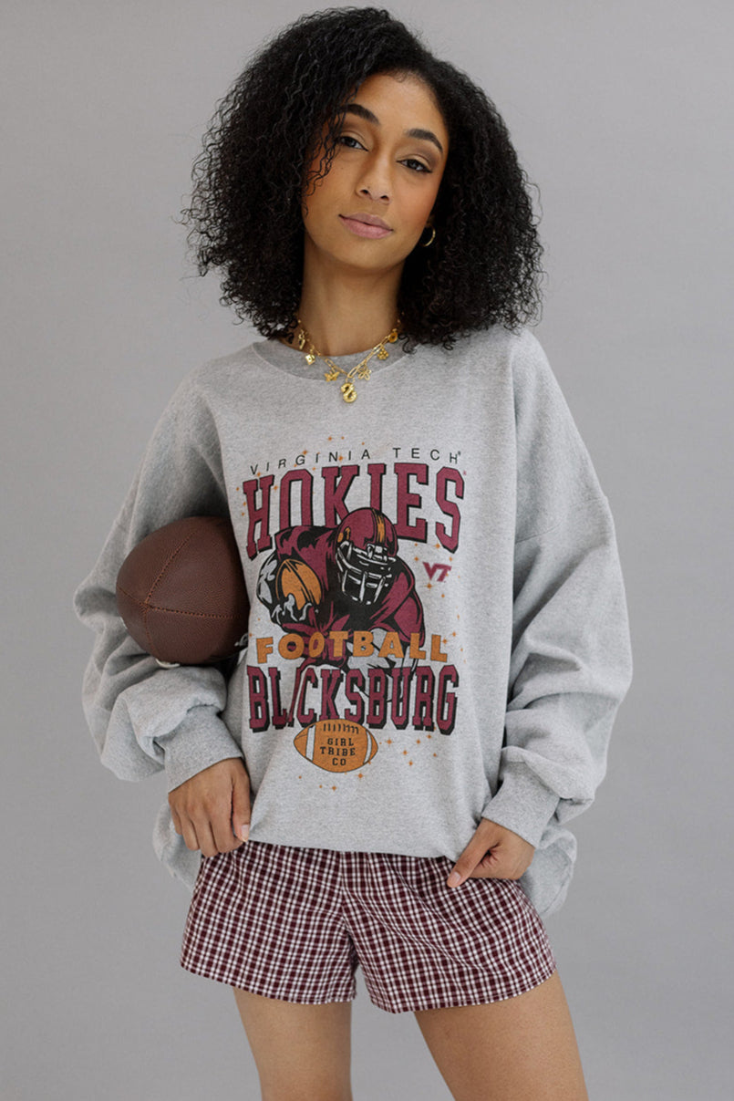 Virginia Tech: Hokies Football Retro Sweatshirt- Girl Tribe Co. Virginia tech X GT