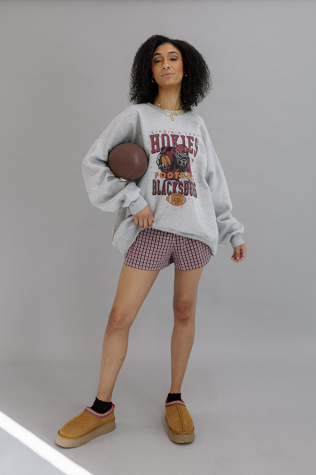Virginia Tech: Hokies Football Retro Sweatshirt- Girl Tribe Co. Virginia tech X GT