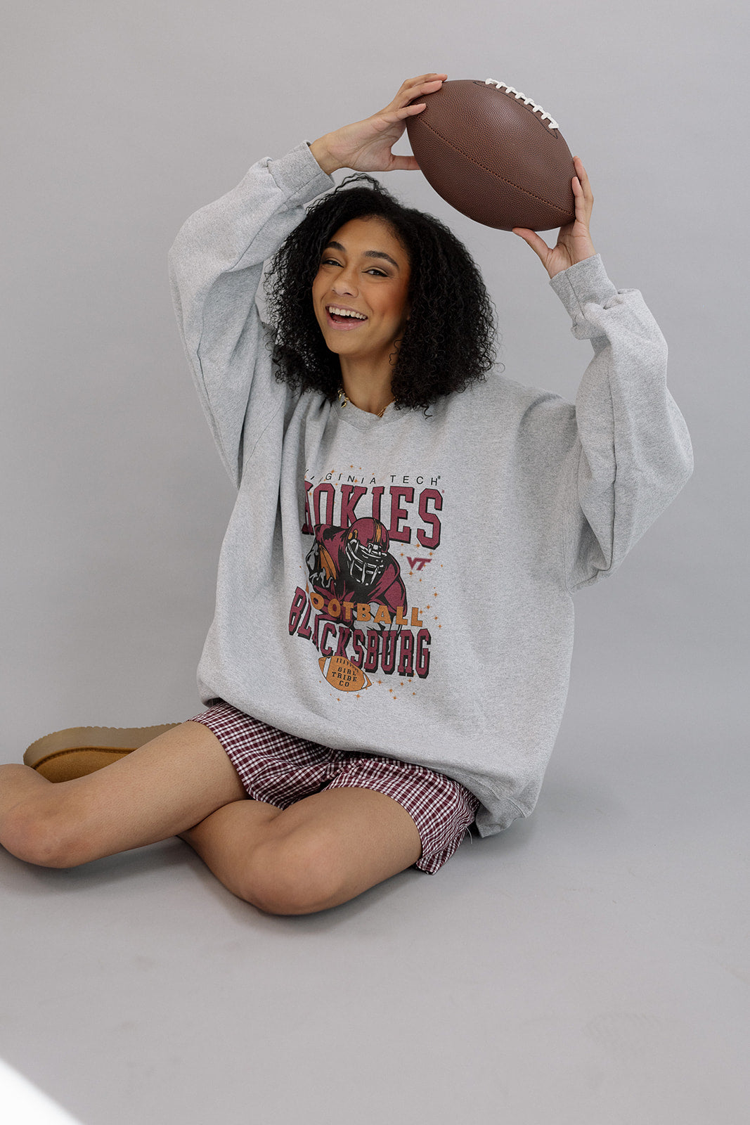 Virginia Tech: Hokies Football Retro Sweatshirt- Girl Tribe Co. Virginia Tech X GT