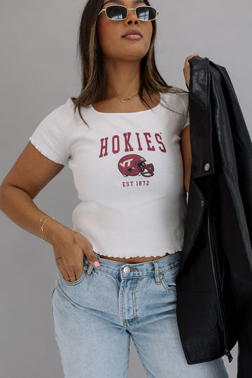 Virginia Tech: Hokies Helmet Baby Tee- Girl Tribe Co. Virginia Tech X GT