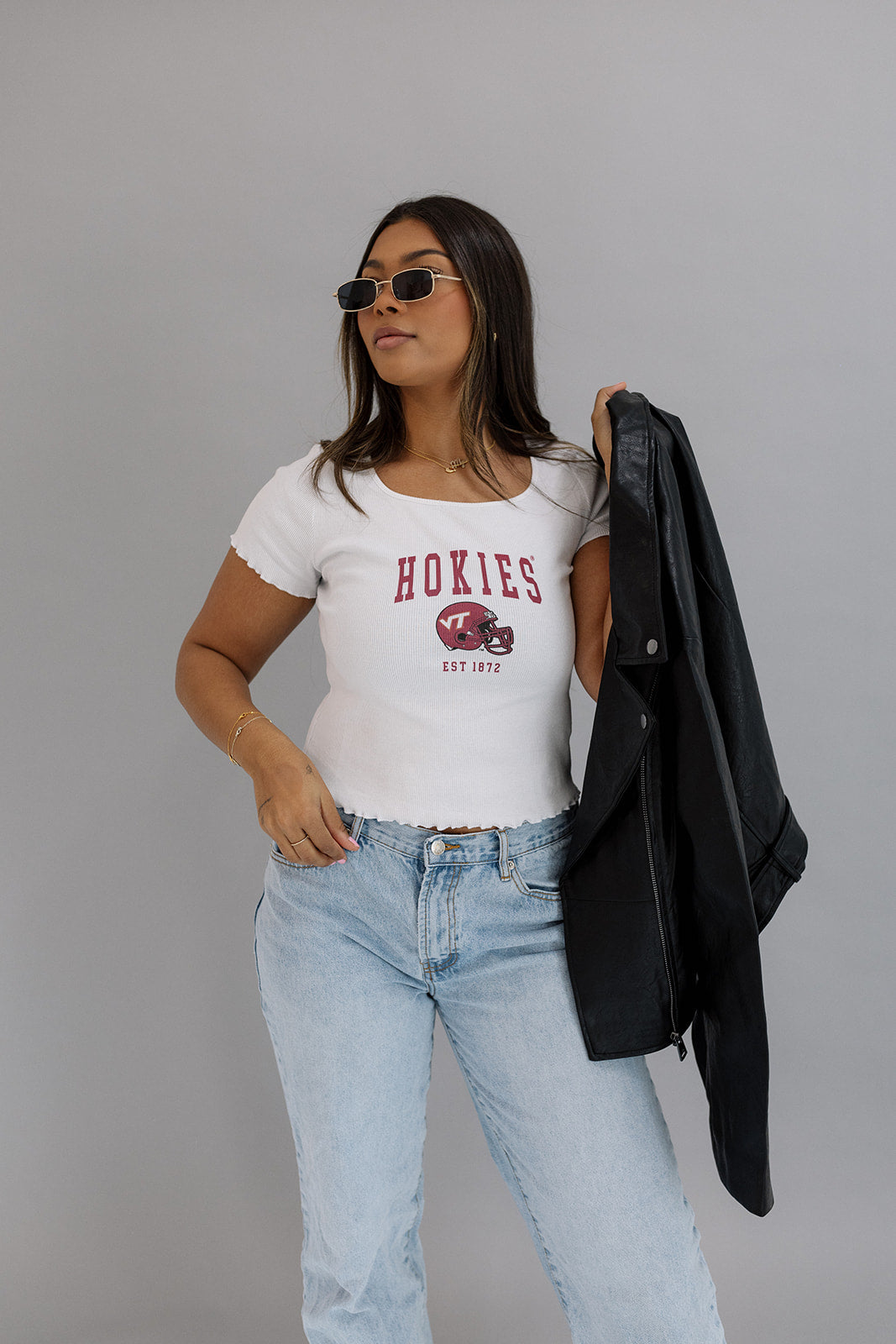 Virginia Tech: Hokies Helmet Baby Tee- Girl Tribe Co. Virginia Tech X GT