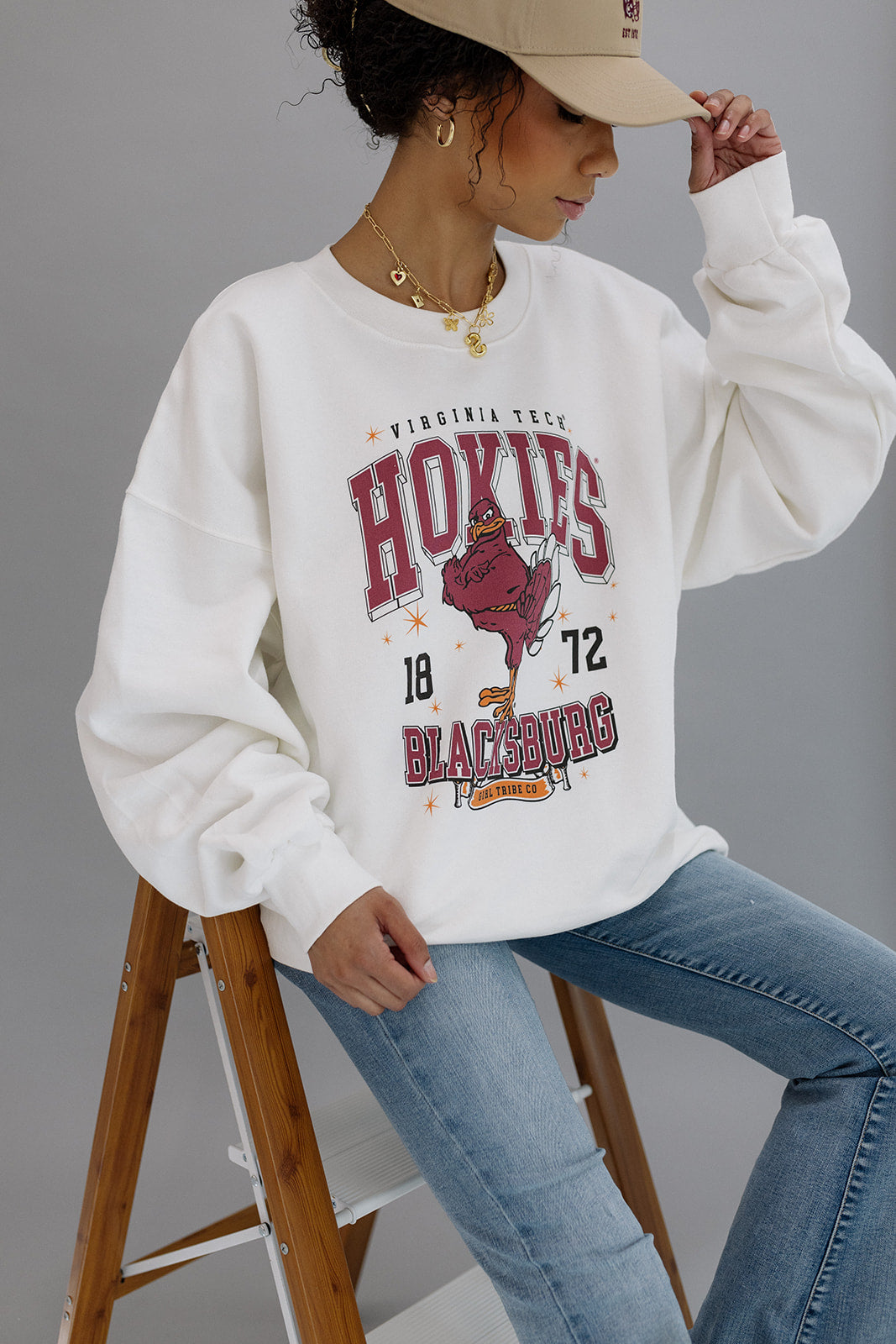 Virginia Tech: Hokies Sparkle Sweatshirt-Girl Tribe Co. Virginia Tech X GT