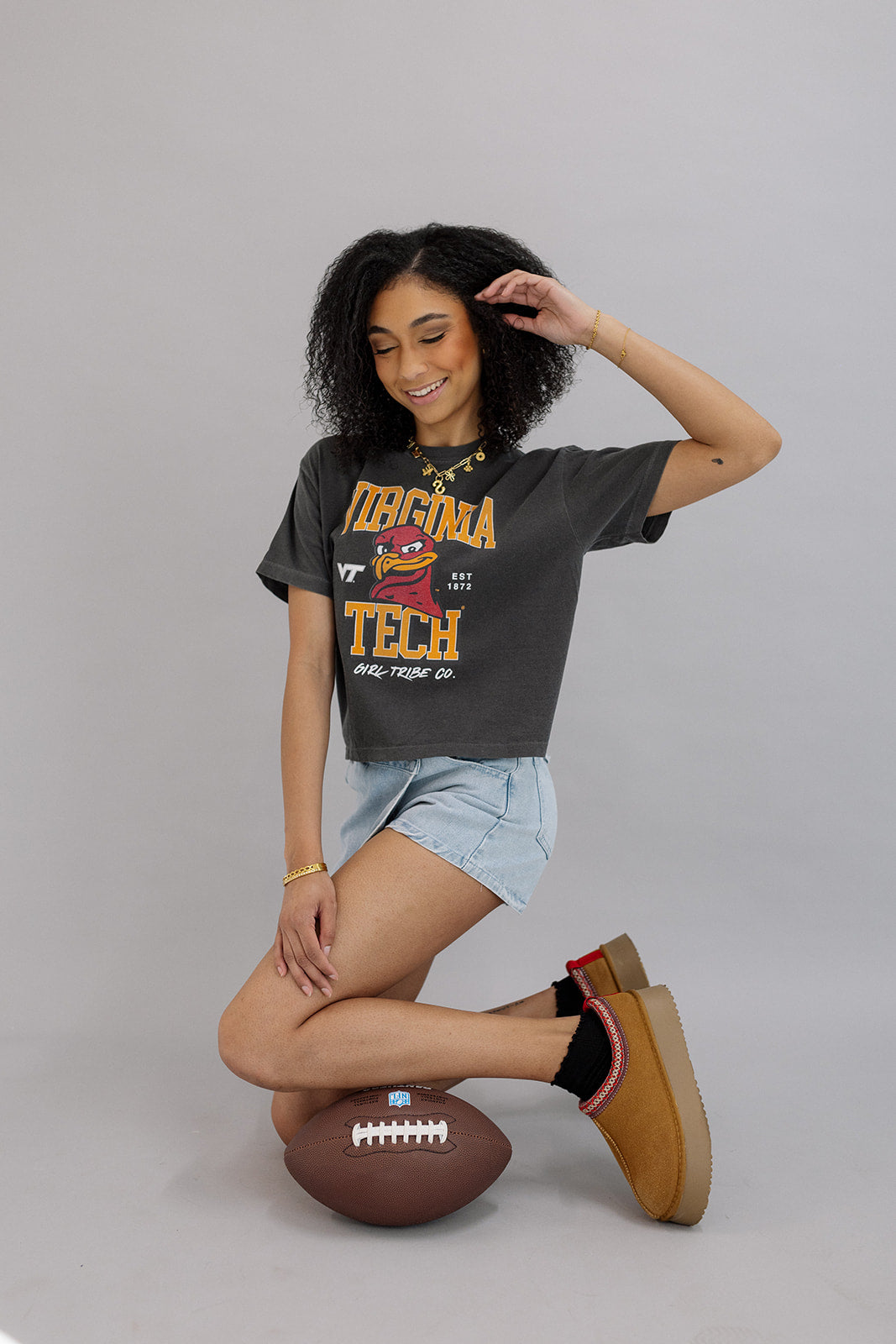 Virginia Tech: VT Classic Crop Tee- Girl Tribe Co. Virginia Tech X GT