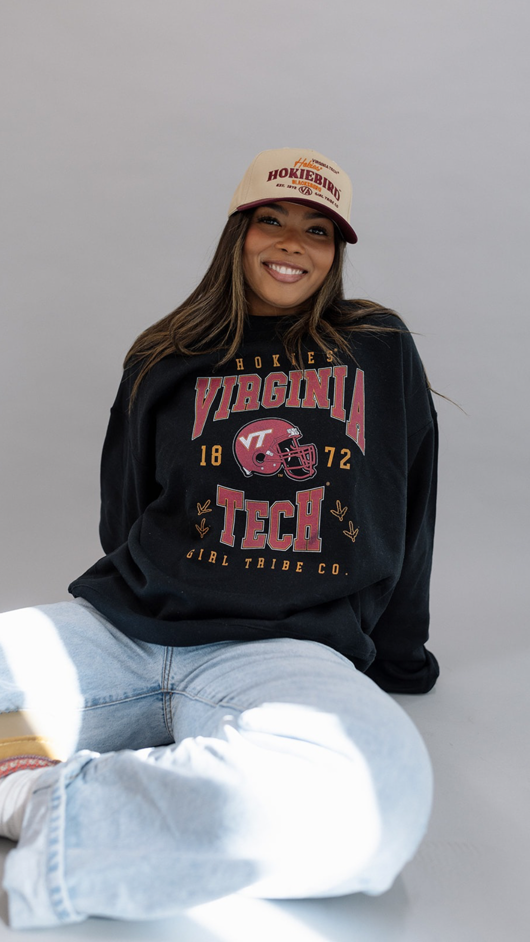 Virginia Tech: VT Tech Helmet Sweatshirt- Girl Tribe Co. Virginia Tech X GT