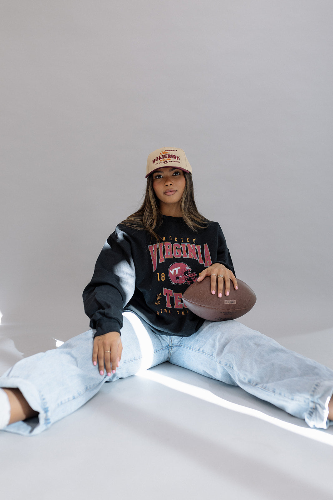 リ*ム様 60s ブラック フェード 半袖スウェット VIRGINIA TECH Virginia Tech: VT Tech Helmet Sweatshirt – Girl Tribe Co.