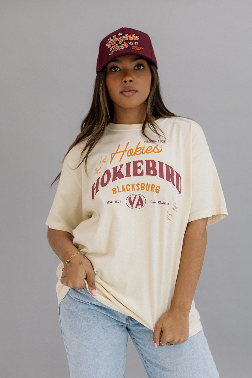 Virginia Tech: Vintage Hokiebird Tee- Girl Tribe Co Virginia Tech X GT