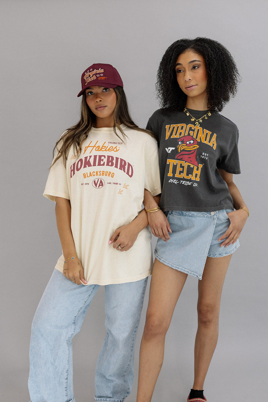 Virginia Tech: Vintage Hokiebird Tee- Girl Tribe Co Virginia Tech X GT