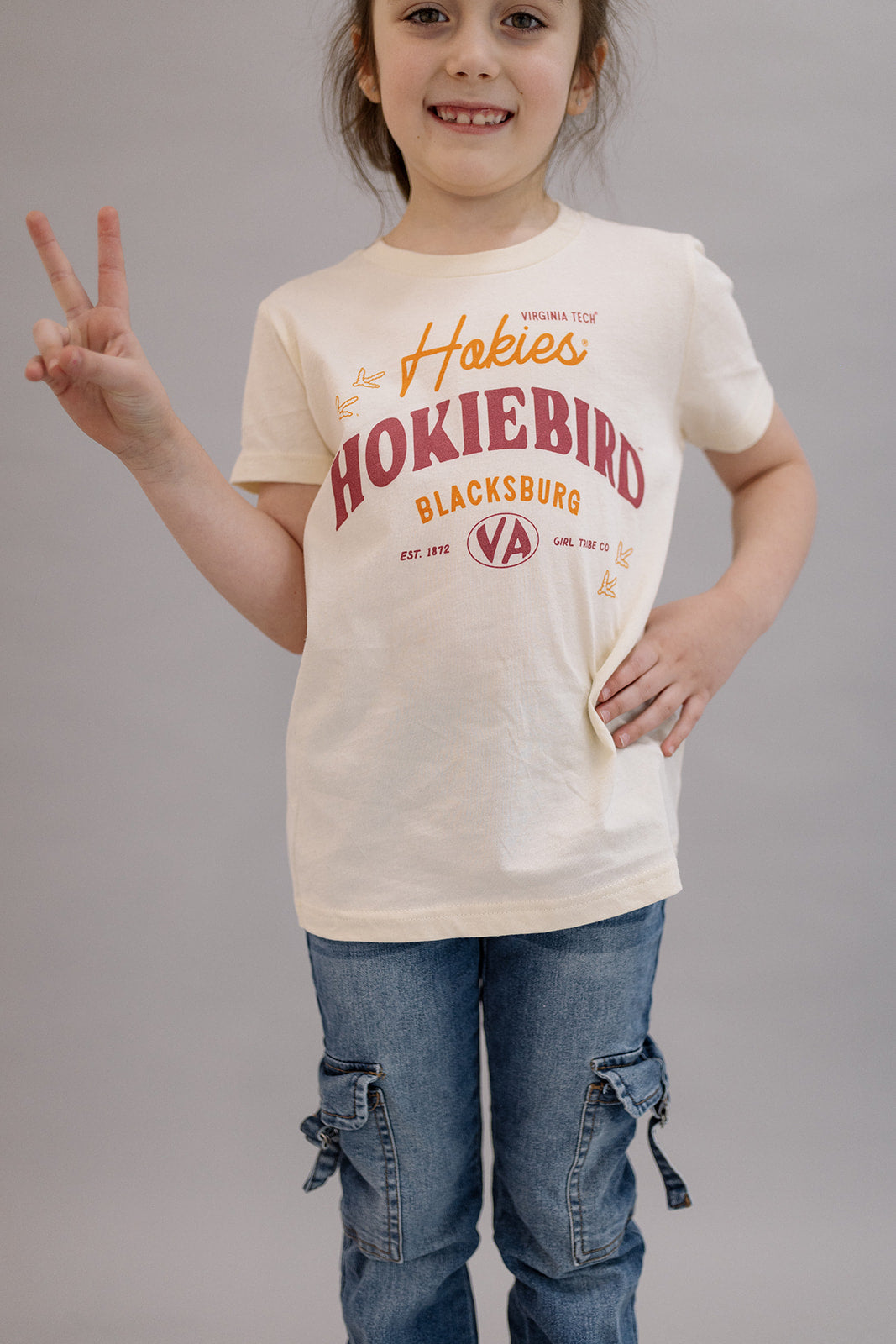 Virginia Tech: Youth Vintage Hokiebird Tee- Girl Tribe Co. Virginia Tech X GT