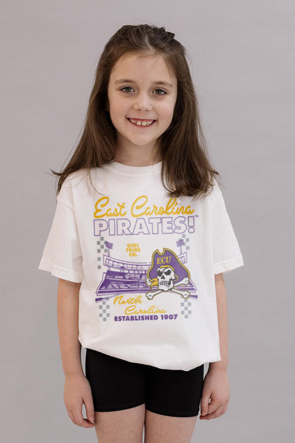 Youth Pirates Checkered Tee- Girl Tribe Co. ECU X Girl Tribe 