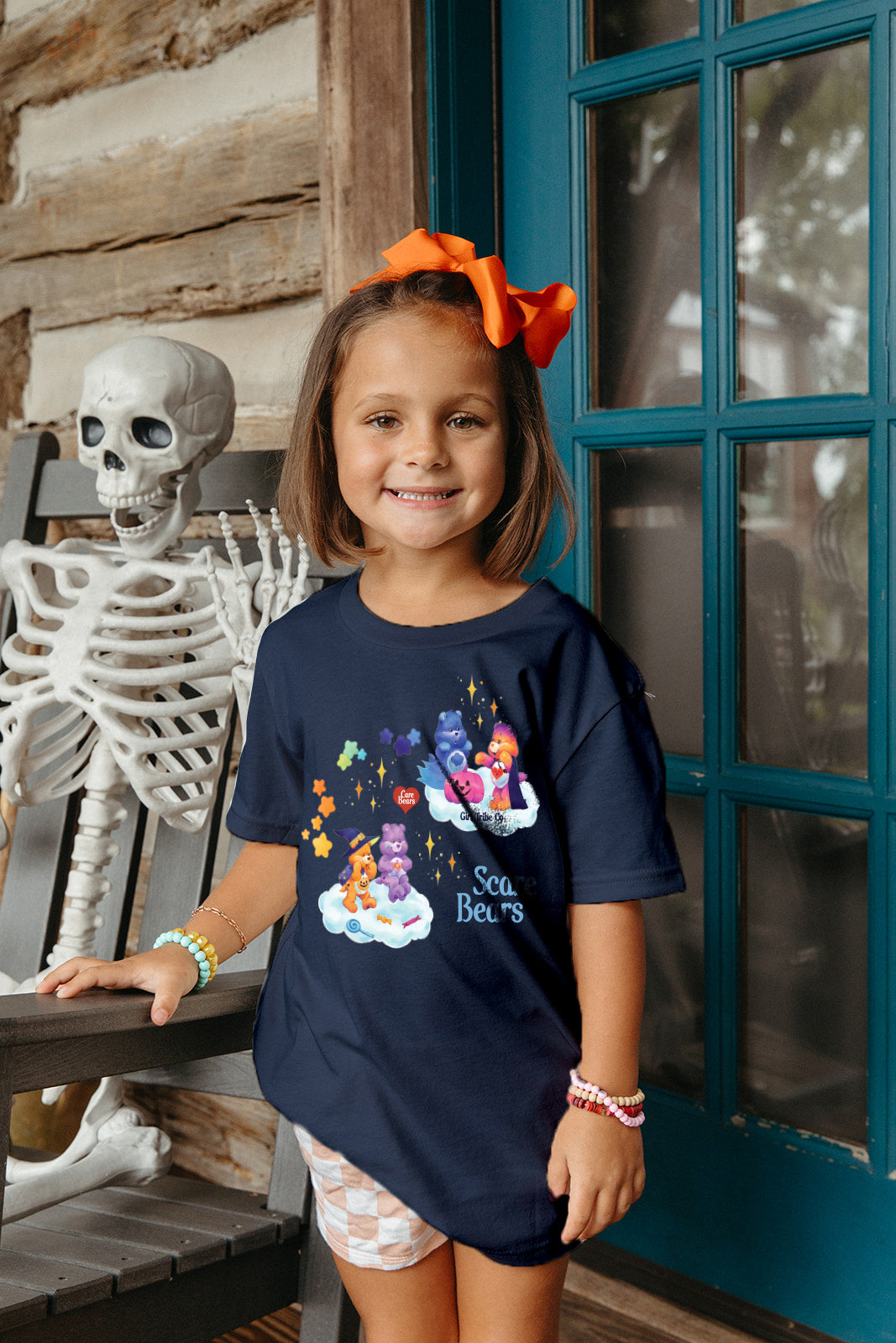 Youth Care Bears Scare Tee - Girl Tribe Co. Spooky Szn Collection