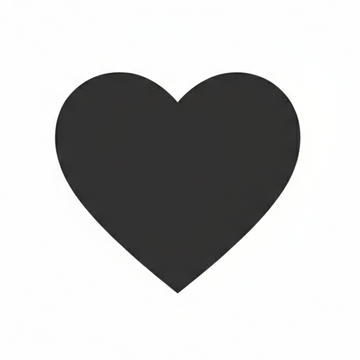 black and white heart icon
