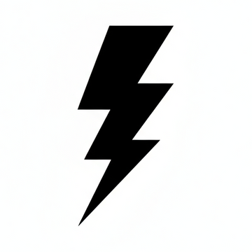 black and white lightning bolt