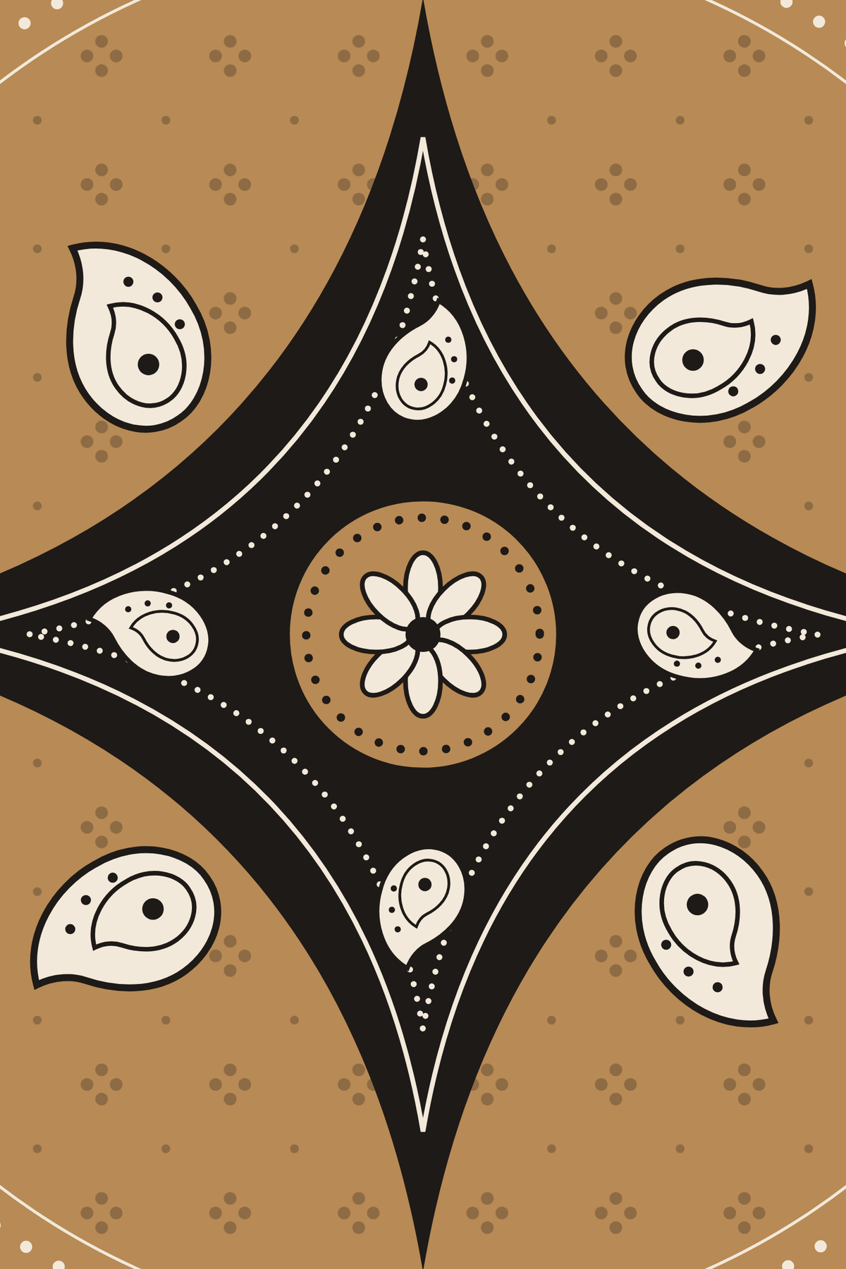 Mahjong Mat in Camel Bandana 33"x33"