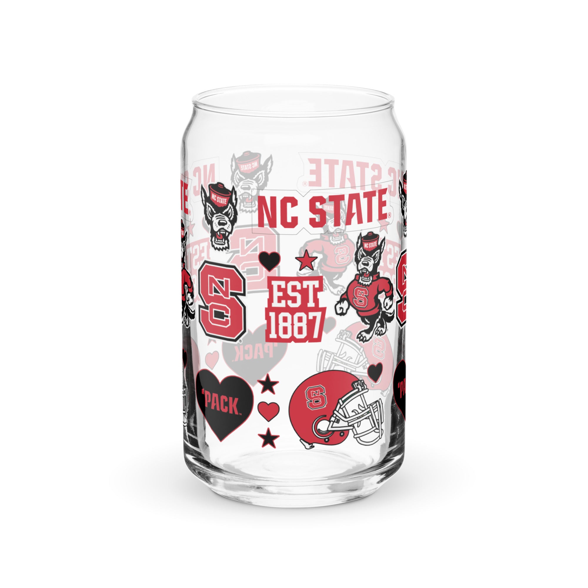NC State Icons Glass Cup 