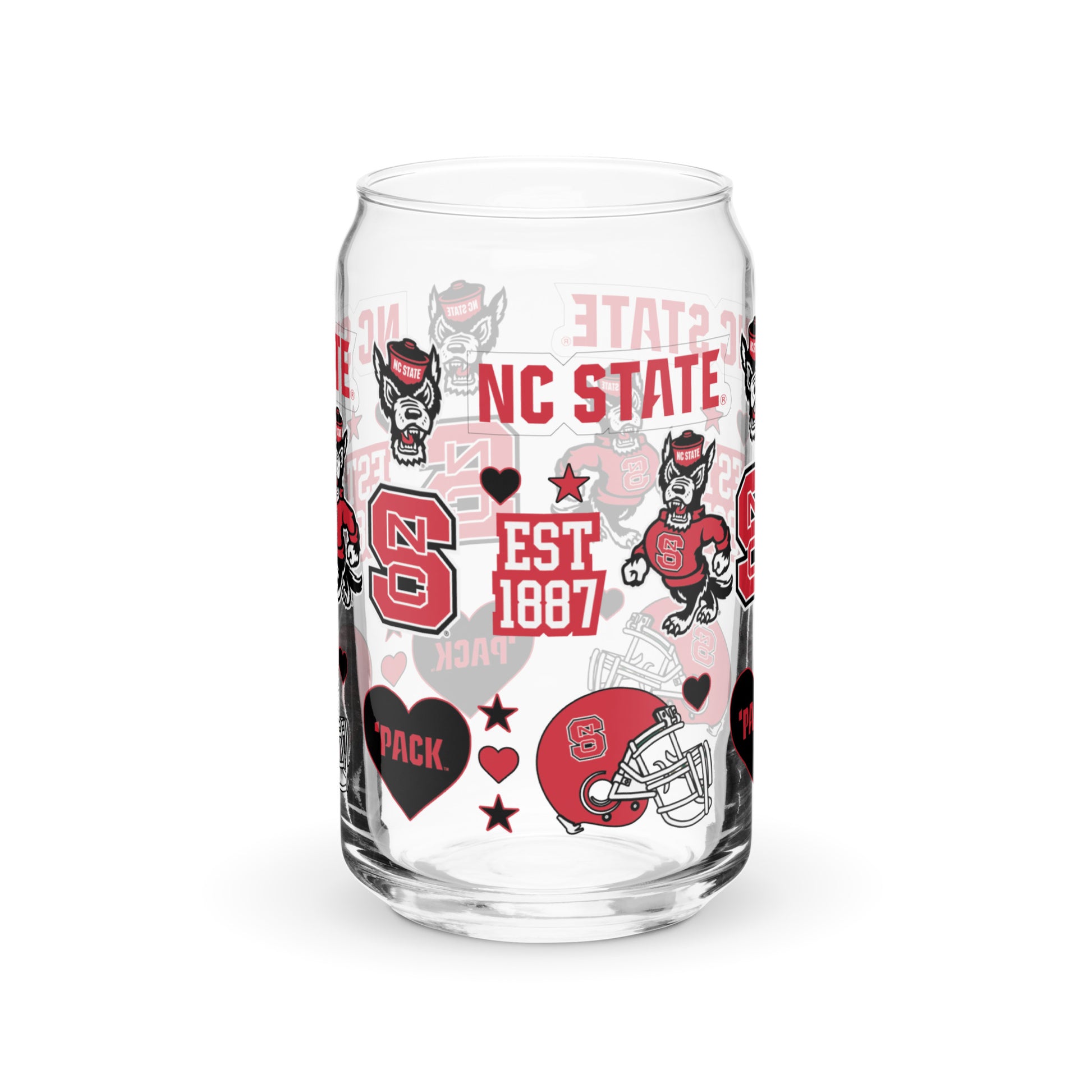 NC State Icons Glass Cup 