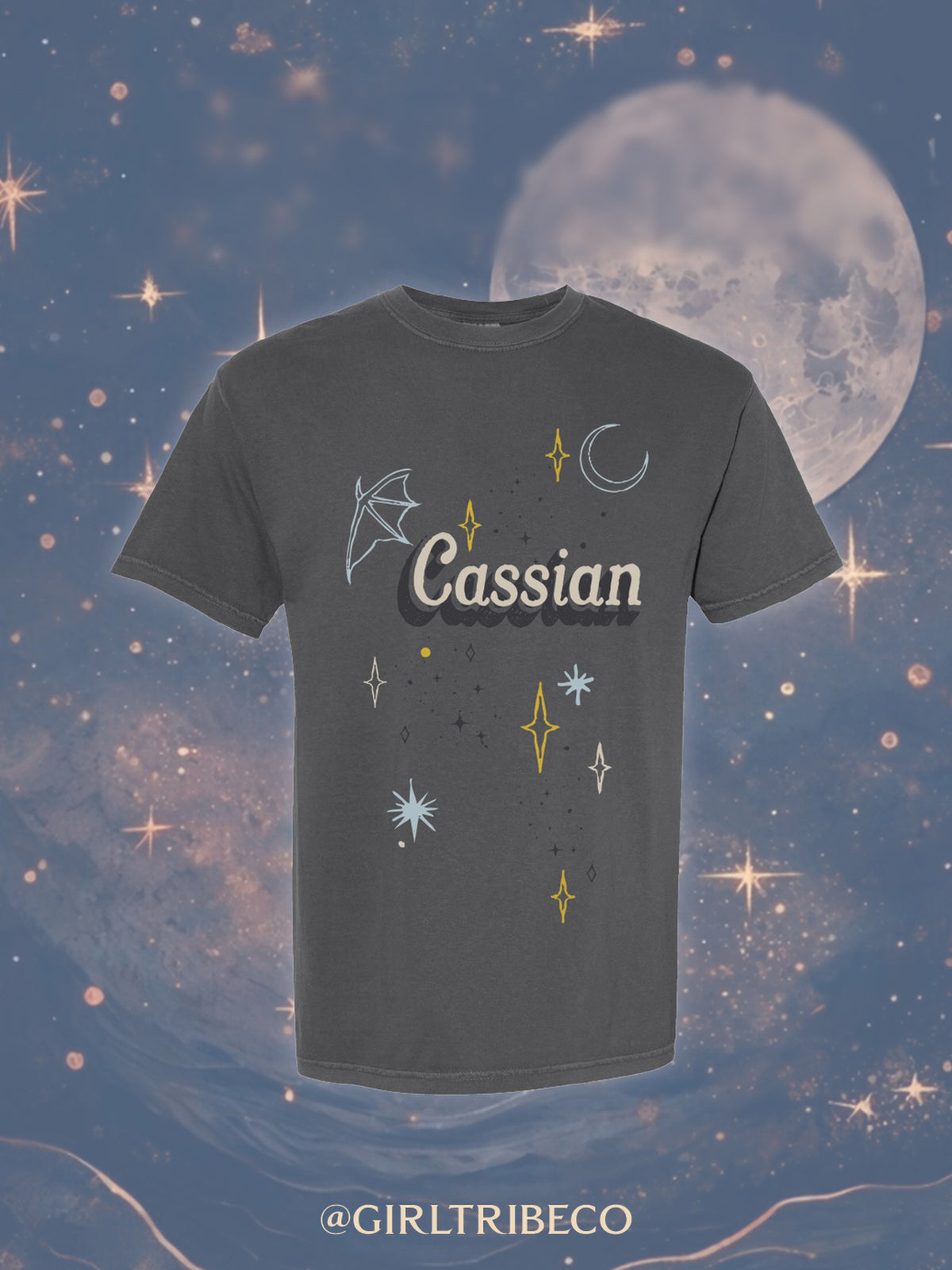 Cassian Wings Shirt, fae-court romantasy book merch by Girl Tribe Co.