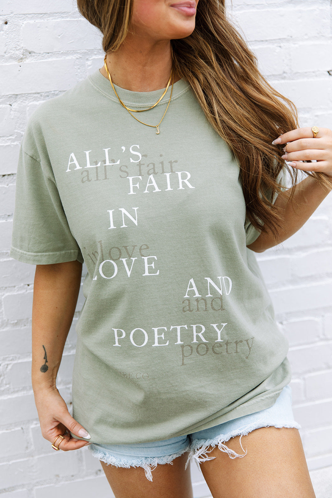 All's Fair in Love and Poetry Tee in Sandstone