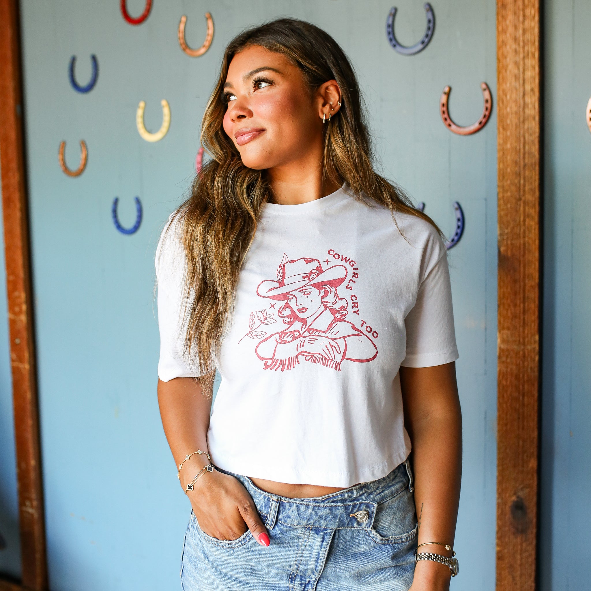 Cowgirls Cry Too Crop Tee - Girl Tribe Co. Concert Collection