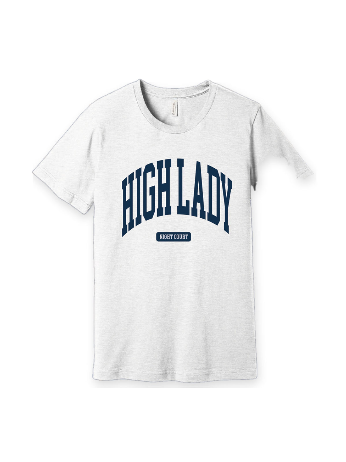 High Lady Tee in Ash flat lay on white, fae-court romantasy book merch by Girl Tribe Co.