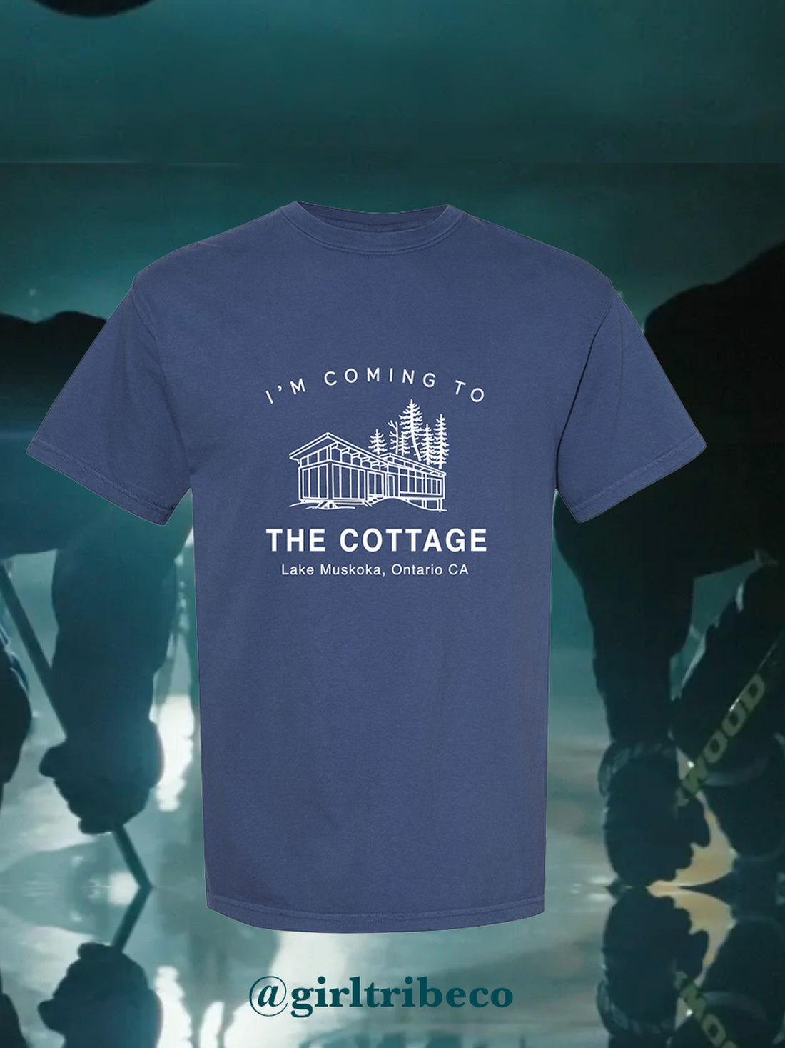I'm coming to the cottage Tee, rivals-to-lovers hockey romance merch by Girl Tribe Co.