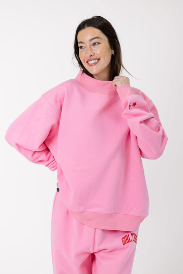 Girl Tribe Mock Neck in Pink