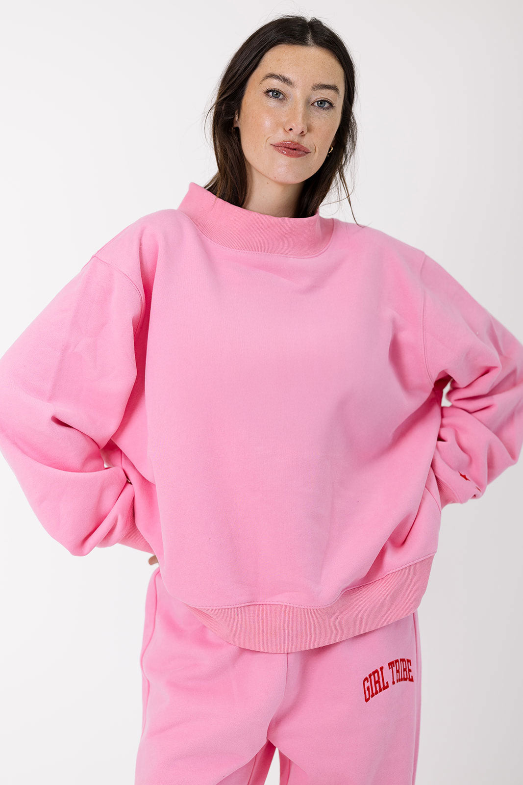 Girl Tribe Mock Neck in Pink