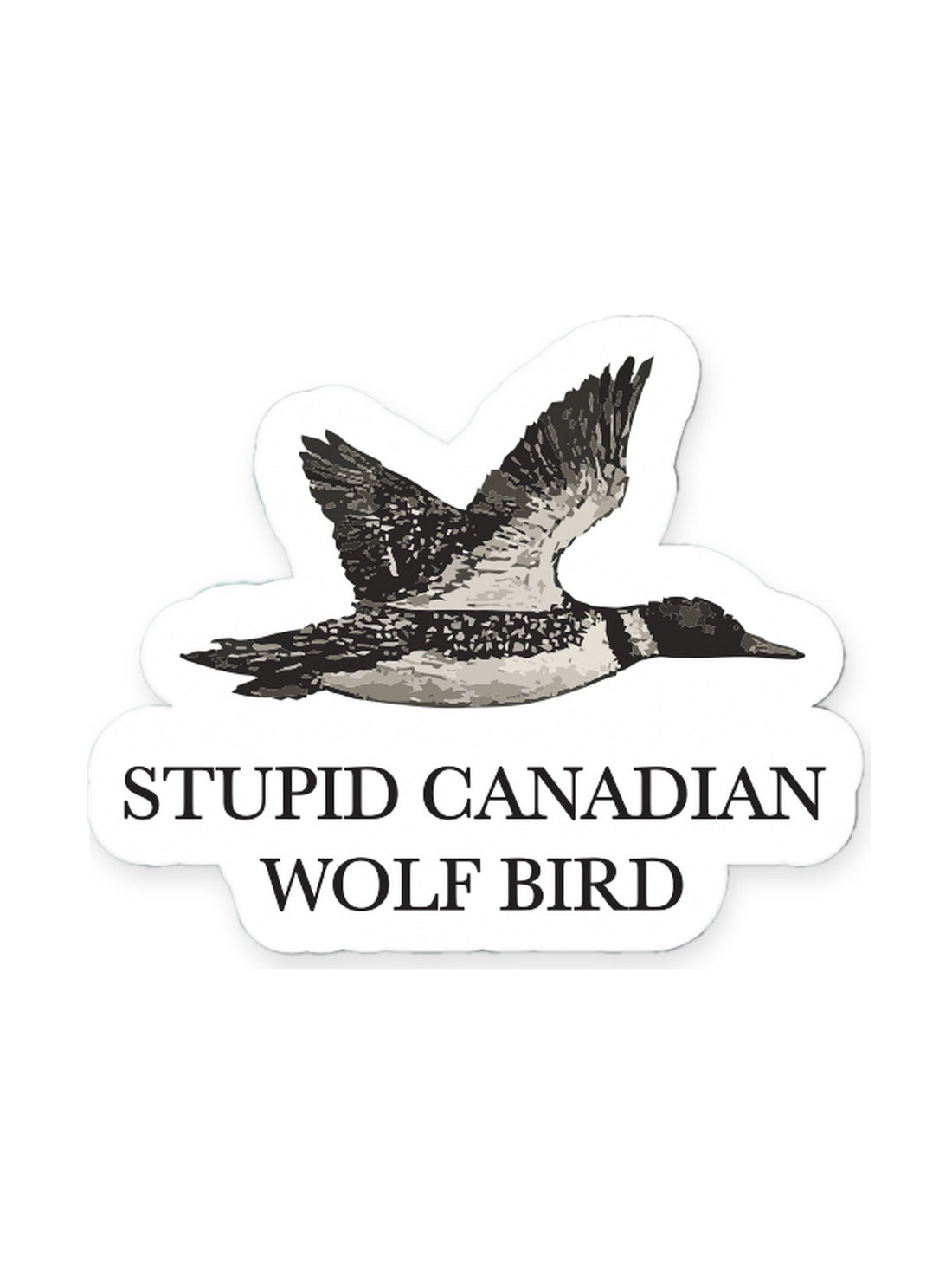 Stupid Candanian Wolf Bird Sticker, Heated Rivalry inspired hockey romance merch by Girl Tribe Co.