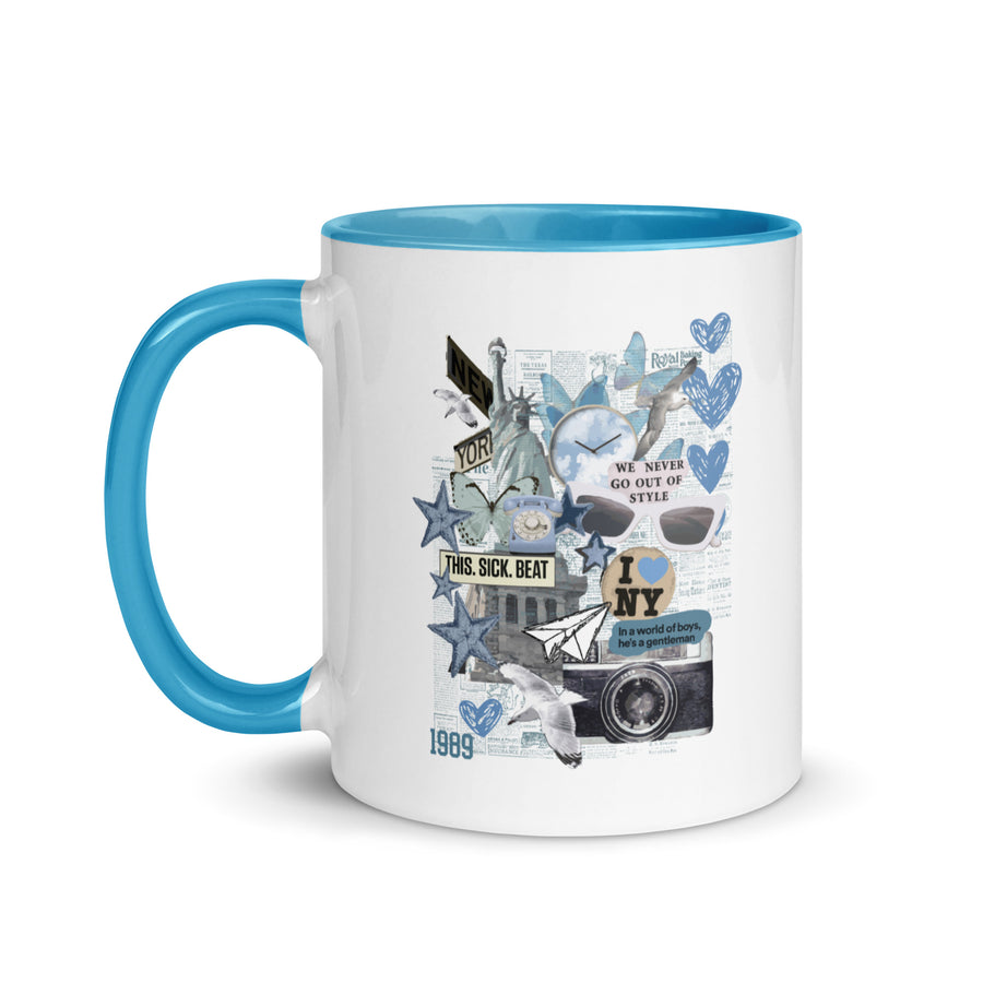 Style Collage Mug with Blue Inside