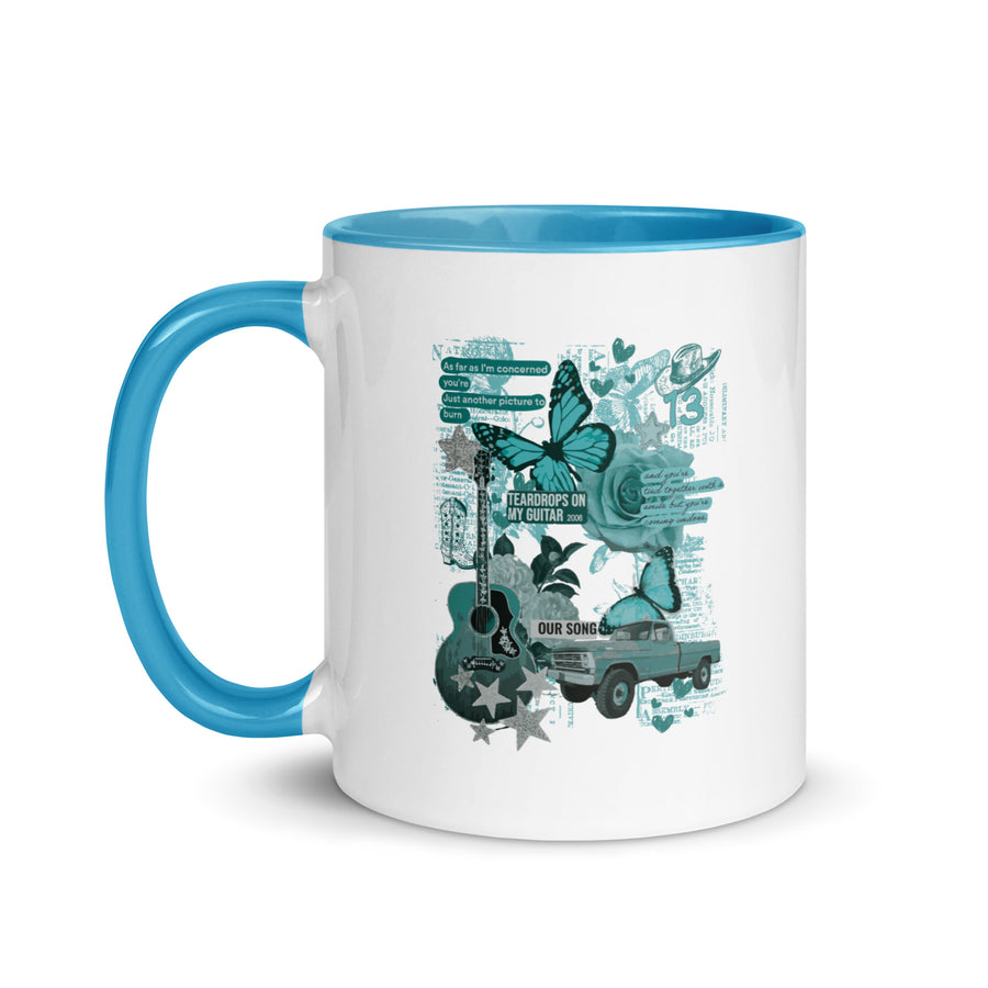 Debut Collage Mug with Blue Inside