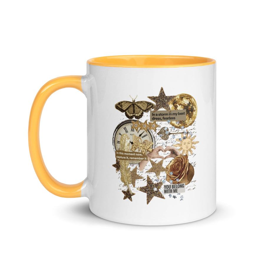 You Belong with Me Collage Mug with Gold Inside