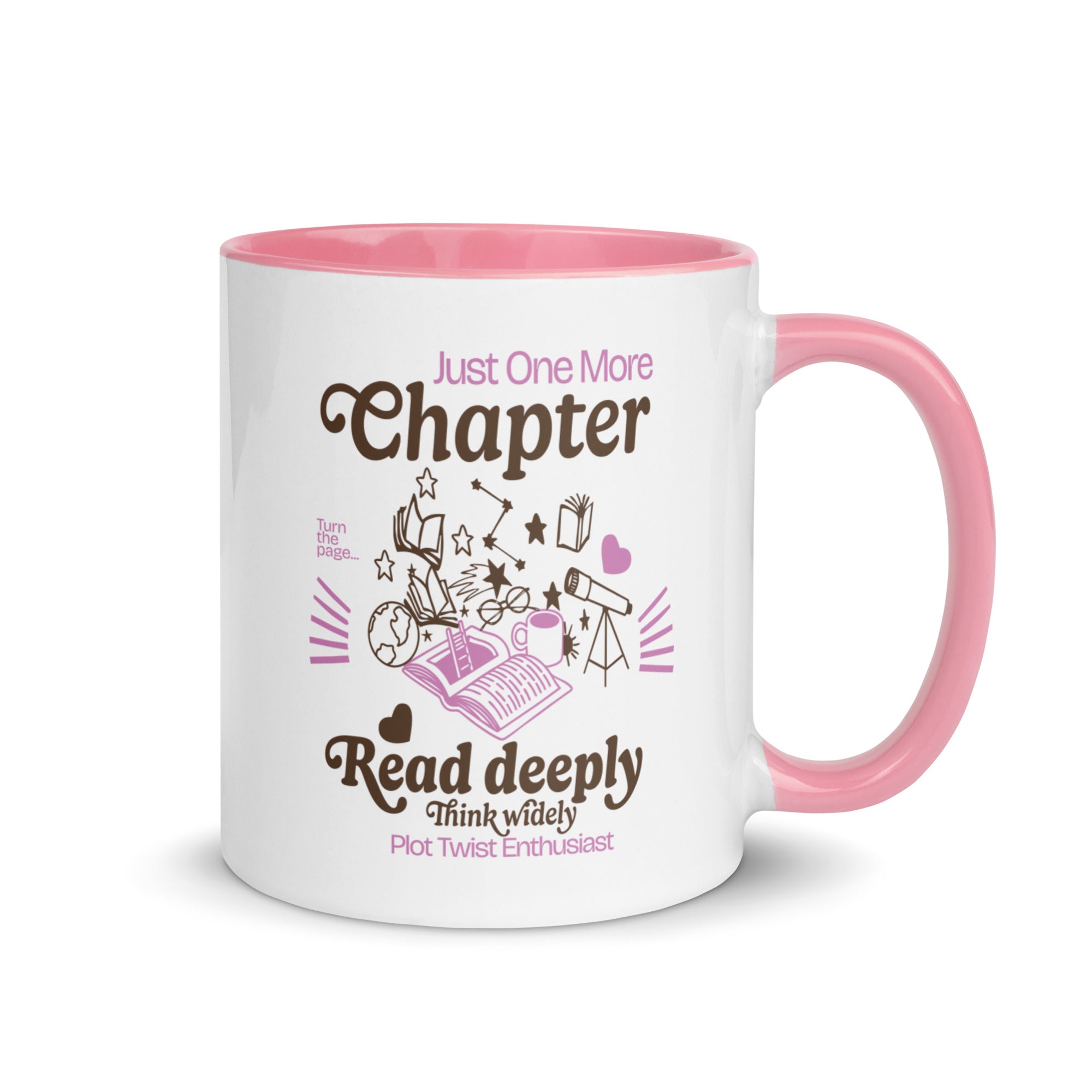 One More Chapter Mug with Pink Color Inside – Girl Tribe Co.