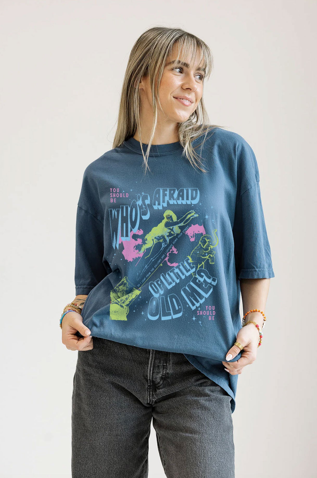 Who's Afraid Of Little Old Me Tee in Midnight