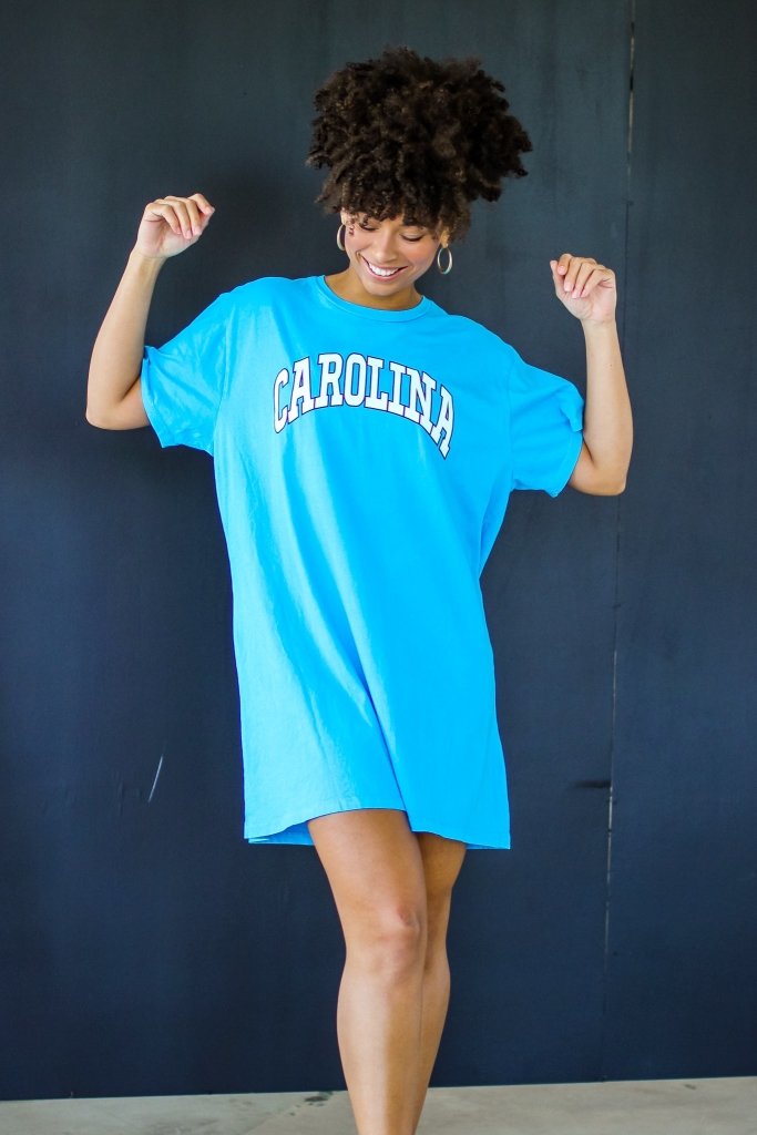 Women's Vintage Carolina Panthers Oversized NFL T-Shirt Dress S