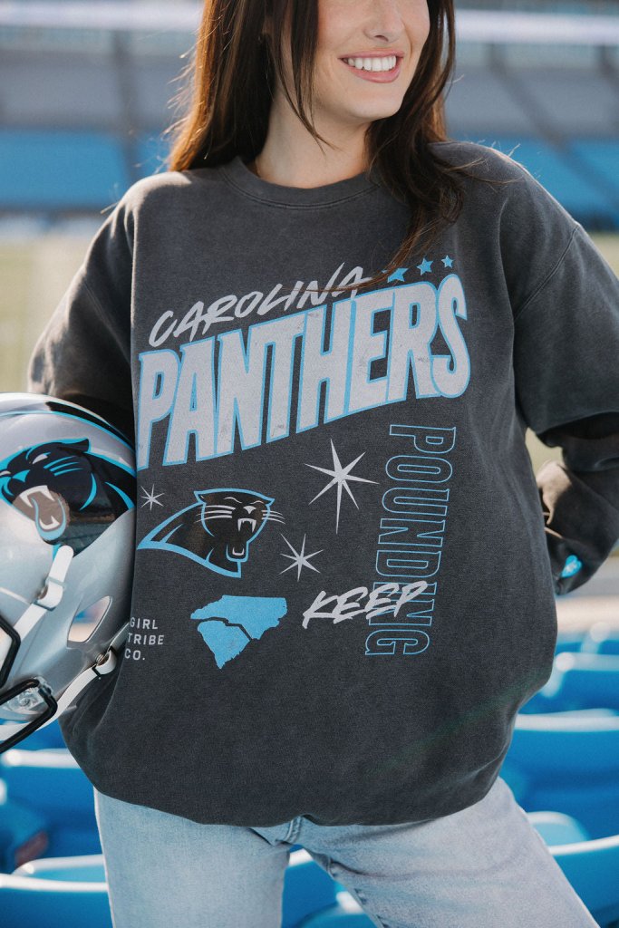 Carolina Panthers x Girl Tribe Co. Carolina Panther Sparkle Sweatshirt - Girl Tribe Co.