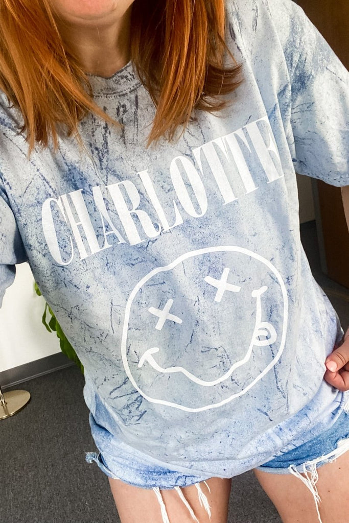Charlotte Nevermind Tee in Blue - Girl Tribe Co.