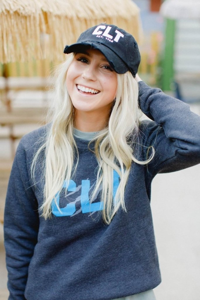 CLT Distressed Black Hat - Girl Tribe Co.