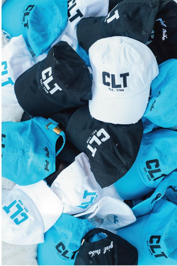 CLT Distressed White Hat - Girl Tribe Co.