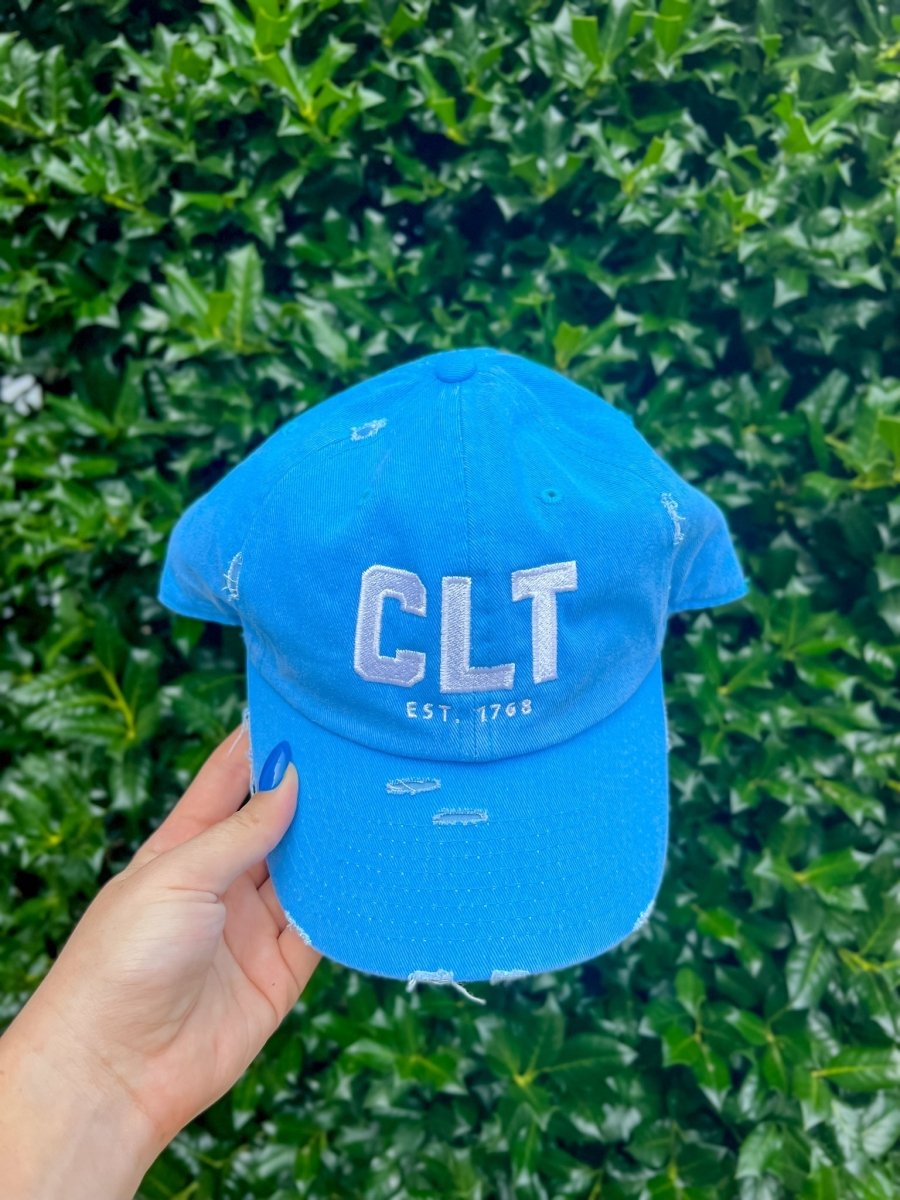 CLT Hat in Neon Blue - Girl Tribe Co.