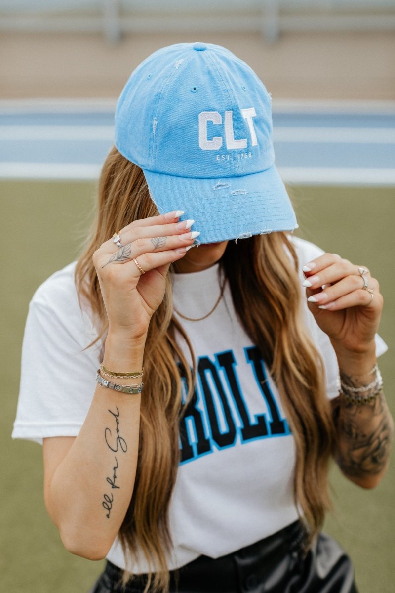 CLT Hat in Neon Blue - Girl Tribe Co.