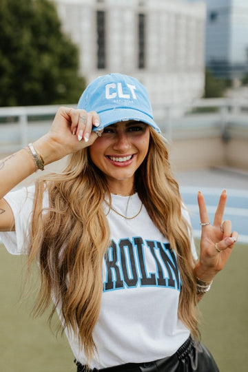 CLT Hat in Neon Blue - Girl Tribe Co.