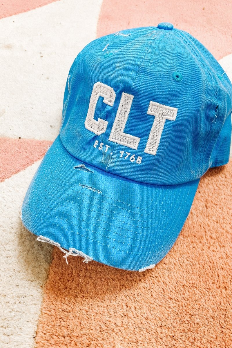 CLT Hat in Neon Blue - Girl Tribe Co.