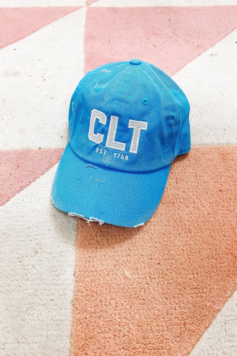 CLT Hat in Neon Blue - Girl Tribe Co.