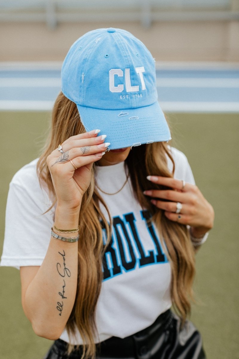 CLT Hat in Neon Blue - Girl Tribe Co.